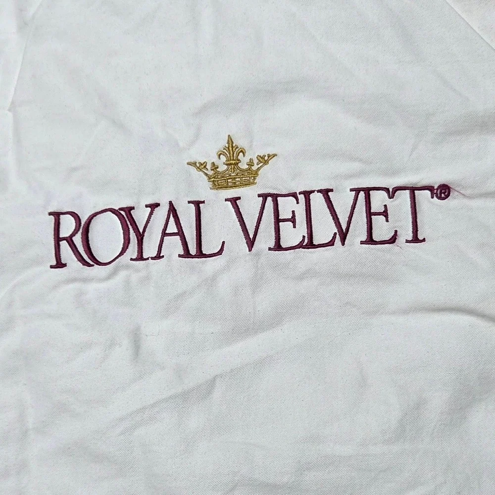 Royal Velvet Down Alternative Comforter White Full Queen Cotton 86x86 Piped Edge